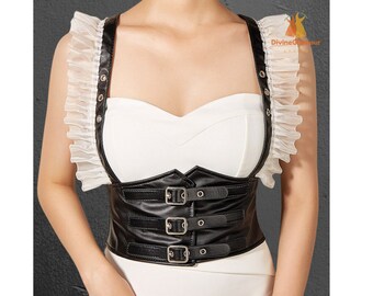 Women Goth High Waist Corset Adjustable Fashionable Elastic Waistband Wide Belt