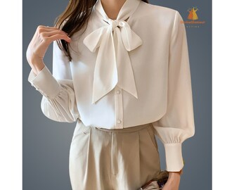 Women Spring Summer Casual And Office Wear Collared Blouse