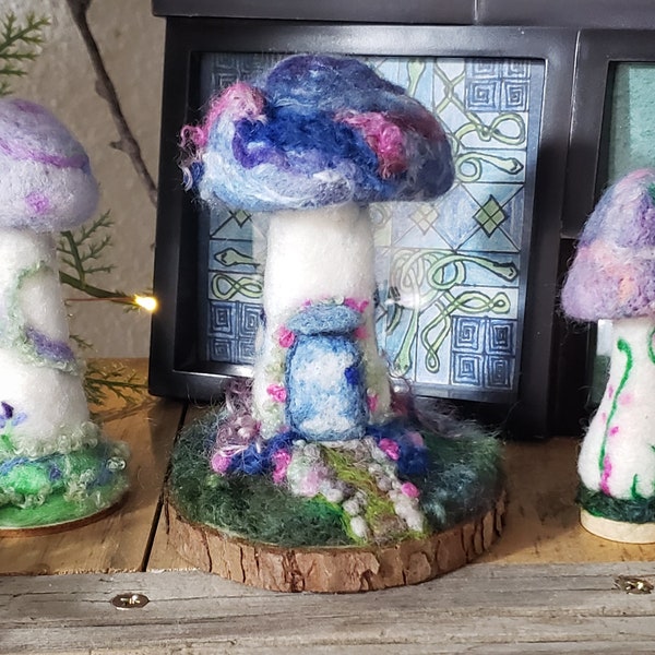Felted Fairy House with Toadstools