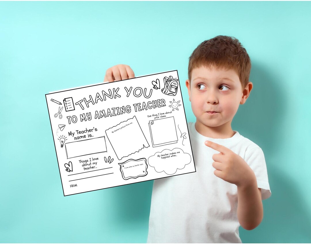 Teacher Appreciation Craft Printable-diy Thank You Craft Coloring