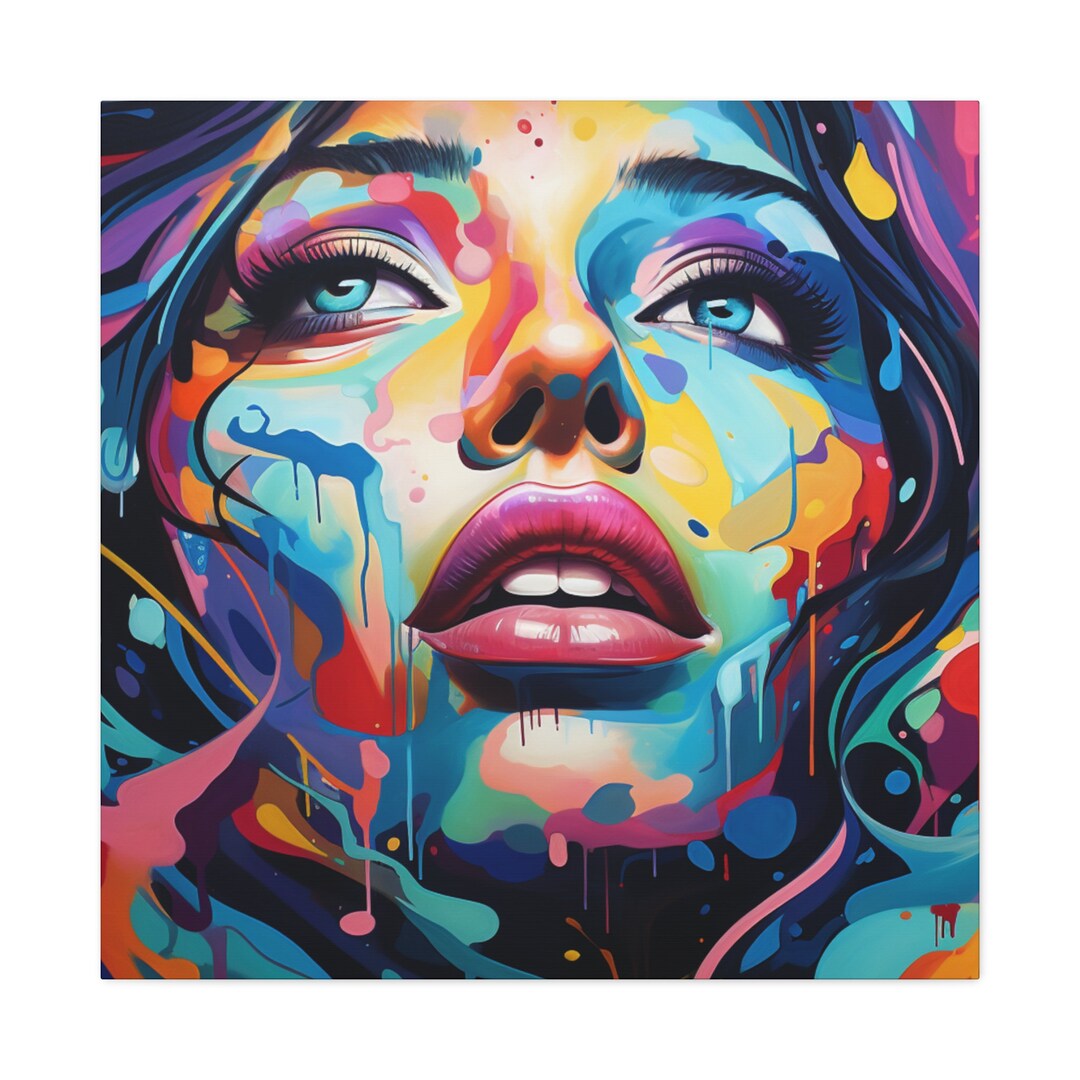 Pretty Blues Abstract Canvas Art Print - Etsy