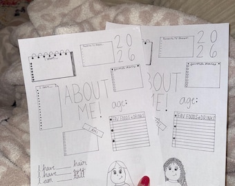 ¡Páginas "Acerca de mí" dibujadas a mano en Bullet Journal!