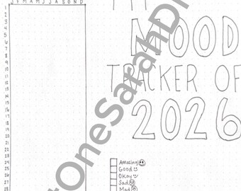 ¡Rastreador de estado de ánimo dibujado a mano para Bullet Journals!
