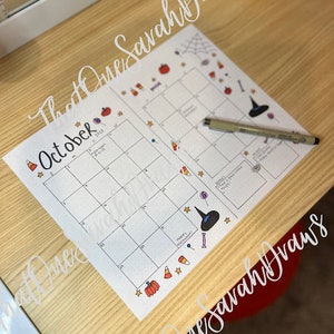 Pre-made October bullet journal | handmade completed | drawings hand drawn | bullet journal printable planner