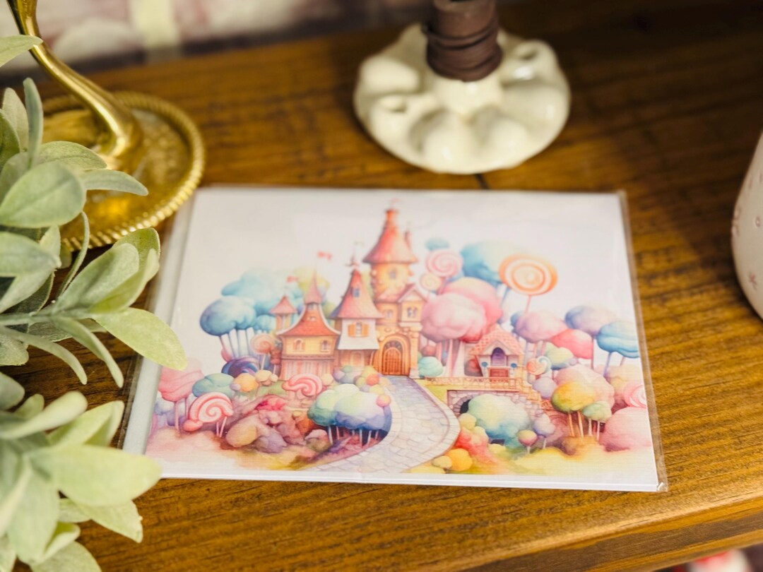 Candy Land Greeting Card~stationary~postcard~sweets~lollipops~frosting ...