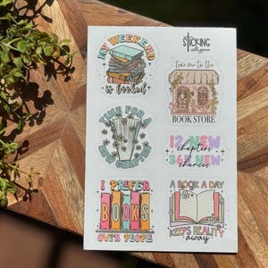 Bücherwurm Sticker Blatt~ Neues Kapitel~ Neue Möglichkeiten~ Wasserfest~ Vinyl~ Inspirierendes Geschenk~ Aufkleber~ Buch a Tag~ Alles Ausgebucht~ Buchladen