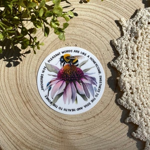 Geloof Sticker ~ Christian Decal ~ Waterdicht ~ Vinyl ~ Bijbelvers ~ Inspirerend geschenk ~ Aangename woorden zijn als een honingraat, zoet voor de ziel