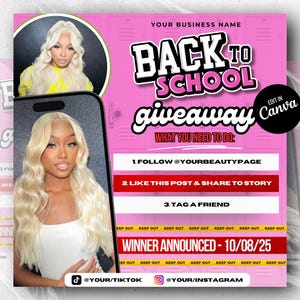 Back To School Booking Flyer, Back 2 School Flyer, August Booking Flyer, August Hair Flyer, August Nails Flyer, August Lashes Makeup Flyer