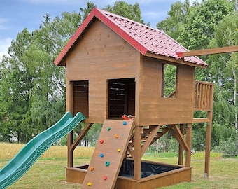 Kids Playground Plans PDF – DIY Backyard Playset with Slide, Monkey Bars & Climbing Wall