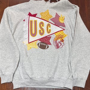 Custom Applique Team Spirit Sweatshirt: Pennant & Stars Embroidery image 8