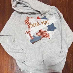 Custom Applique Team Spirit Sweatshirt: Pennant & Stars Embroidery image 4