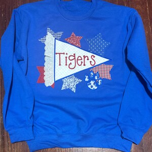 Custom Applique Team Spirit Sweatshirt: Pennant & Stars Embroidery image 10