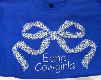 Custom Embroidered Bow Sweatshirt: Applique Team Spirit