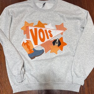 Custom Applique Team Spirit Sweatshirt: Pennant & Stars Embroidery image 3