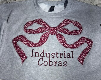 Custom Embroidered Team Spirit Sweatshirt: Applique Bow