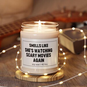 Halloween Candle, Cozy Fall Soy Candle, Horror Fan Gift, Spooky Movie Night Decor,Scary Movies Candle,Horror Movie Gift,Halloween Decor