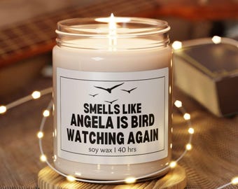 Personalized Bird Watcher Candle, Bird Nerd Gift for Him or Her, Custom Bird Watching Candle, Backyard Birder Gift,Funny Nature Lover Candle