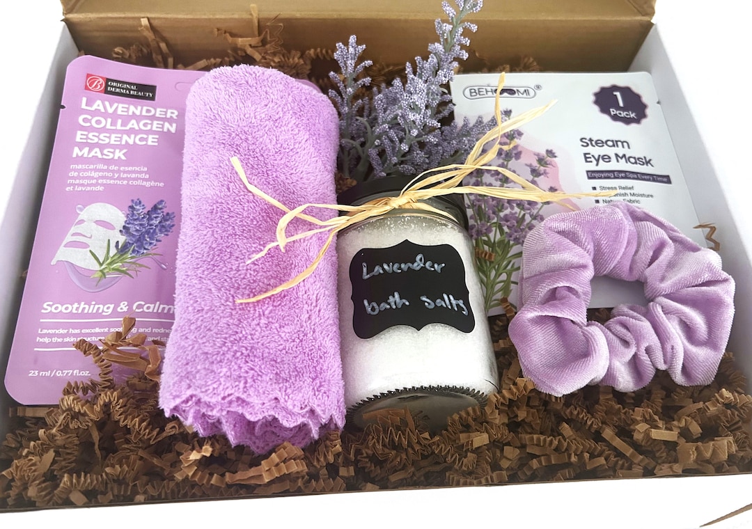 Lavender Gift Box, Gift for Her, Bath and Beauty Gift Basket for Women
