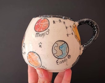 Zodiac Constellation Ceramic Mug: Handmade Astrology Coffee Cup