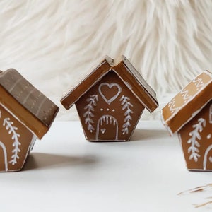 Gingerbread Ceramic Houses , Set Of 3, Bird House, Tiny House, Ceramic Houses, Miniature House, Fairy House, Clay Houses, Christmas House