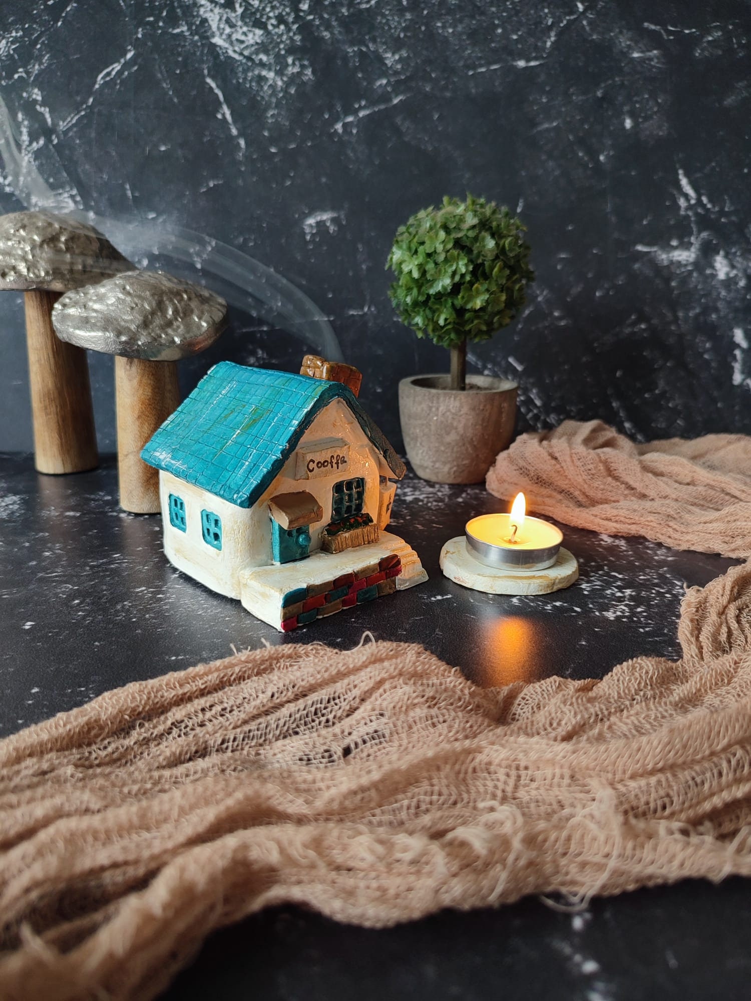 Handmade Ceramic House Incense Burner: Miniature Cottage Decor - Etsy