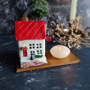 Ceramic Houses, Incense Holder, Home Decor, Incence Burner, Little Houses, Rustic House, Miniature Ceramic House