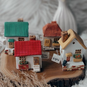 Personalized Ceramic Houses sold individually, Italian Houses, Little House, Tiny House, Ceramic Houses, Miniature House, Fairy House.