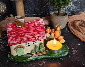 Bruciatore di incenso in ceramica fatto a mano: arredamento minimalista per la casa