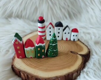 Christmas Decor, Decor Christmas, Miniature Ceramic Houses, Rustic Home Decor, Inspiring Art, Tiny Ceramic, Ceramic Home Decor.