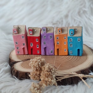 Tiny Ceramic Houses , Set Of 5, Little House, Tiny House, Ceramic Houses, Miniature House, Fairy House, Clay Houses, Miniatures, Rustic Home