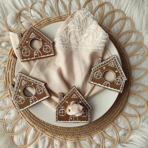 Lebkuchen Serviettenhalter, Weihnachten Serviettenhalter aus Keramik, Serviettenhalter, Serviettenhalter, Tischdekor, Kaffeetischdekor, Briefhalter.