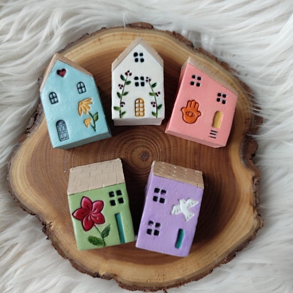 Miniature Ceramic Houses sold individually, Little House, Tiny House, Ceramic Houses, Miniature House, Fairy House, Clay Houses,Rustic House