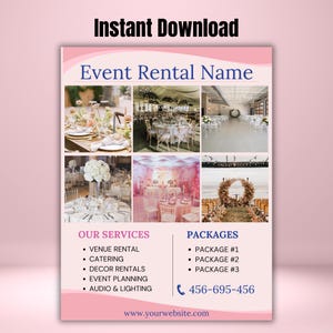 Party Rental Venue Flyer Venue Rental Flyer Event Center Flyer Event Sace Flyer Business Flyer Design for Decor Rentals Event Rental Venue
