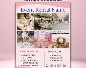 Event Venue Rental Flyer: Business Marketing Template (Digital Download)