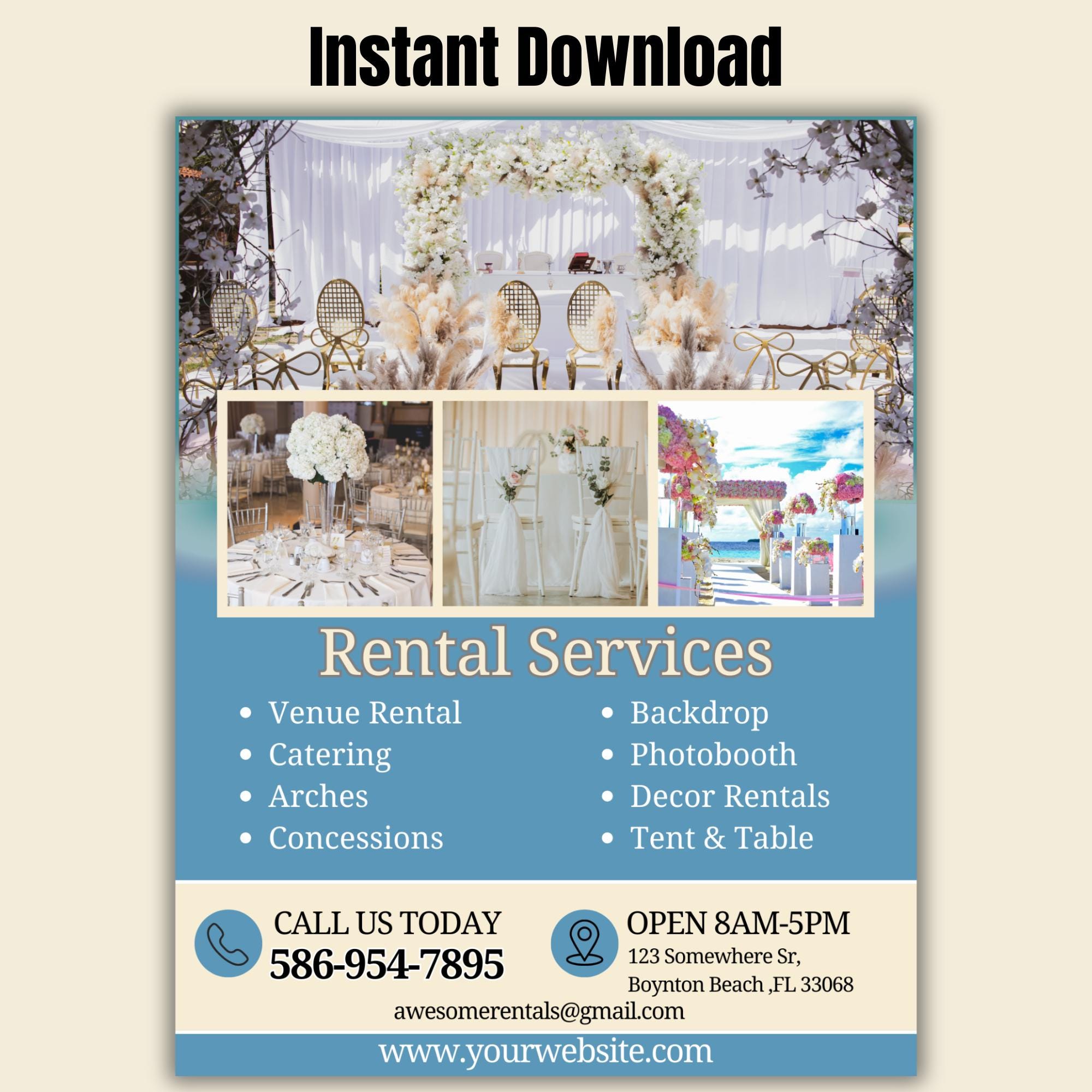 Event Rental Flyer: Venue & Wedding Template (canva Editable) - Etsy
