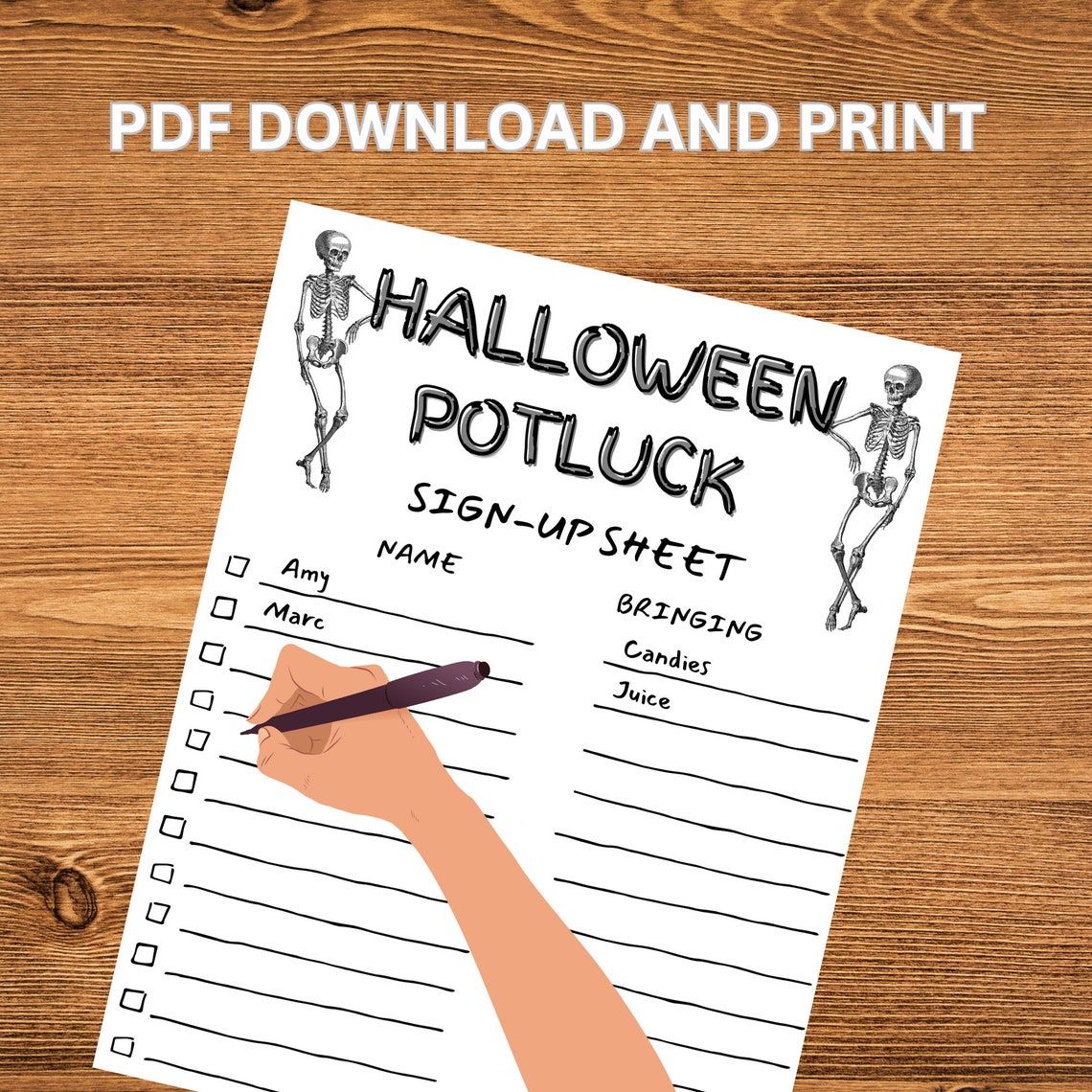Potluck Sign up Sheet Skeleton - Il 1140xN.5482002887 3pyq 