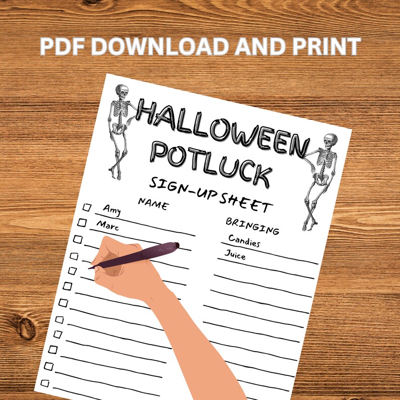 Potluck Sign up Sheet Skeleton - Il 794xN.5482002887 3pyq 