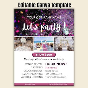 Party Rental Flyer Event Center Space Flyer Event Rental Space Flyer Event Planner Business Flyer Venue Business Flyer Party Rentals Flyer
