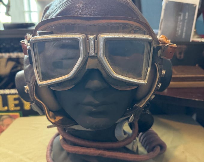 Featured listing image: World War 2 RAF flight Helmet and Googles