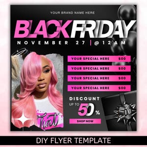 Black Friday Flyer, Black Friday Special Flyer, Black Friday Sale Flyer, Cyber Monday, Pink Friday Flyer, Black Friday Special Deal Flyer