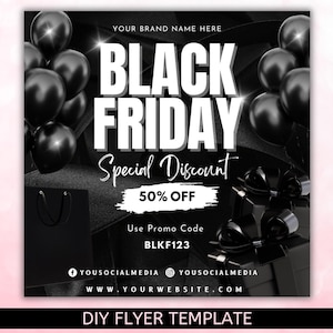Black Friday Flyer, Black Friday Sale Flyer, Black Friday Special Flyer, Cyber Monday Flyer, Pink Friday Flyer, Flash Sale Flyer, Canva