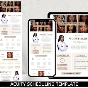 Acuity Scheduling Site Template, Makeup Artist Booking Site Template, Editable DIY Booking Site Template, Hair Stylist Acuity Template