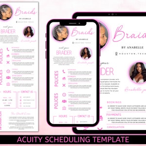Braids Acuity Scheduling Website Banner Template, Bundle Shop Design Beauty Salon Minimal Acuity Braider Hair Stylist Scheduling Web, Canva