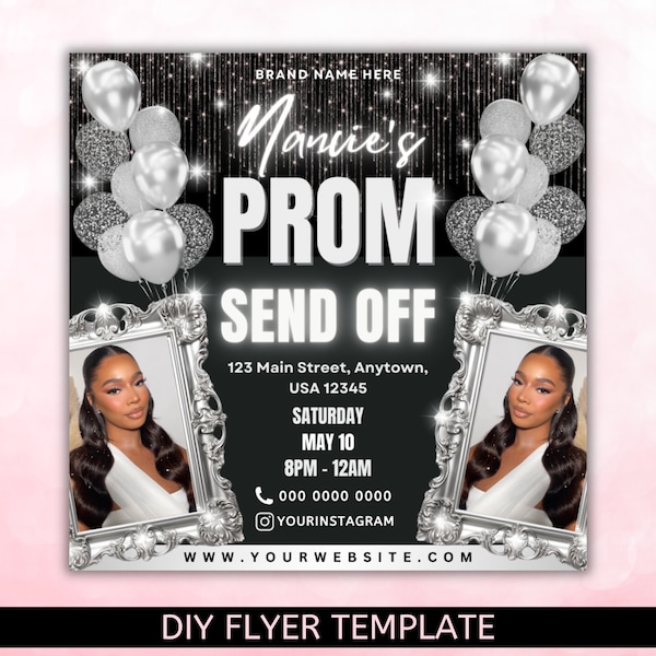 Prom Send Off Flyer, Prom Send Off Invitation Flyer, Prom Special Flyer, Prom Season Flyer, Prom Event Flyer, Canva Editable Template