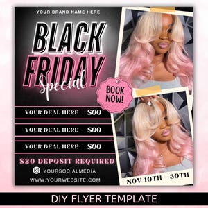 Black Friday Flyer, Black Friday Special Flyer, Black Friday Sale Flyer, Cyber Monday, Pink Friday Flyer, Black Friday Special Deal Flyer