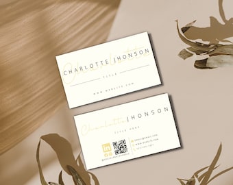 Business Card Template, QR Code, Printable Business Card Template, Instant Download, DIY Calling Card, Editable Card, Canva Template,Digital
