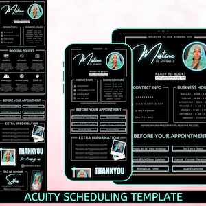 DIY Acuity Scheduling booking Site, Makeup booking site, hair stylist booking site lash tech booking site Canva Editable Acuity booking site