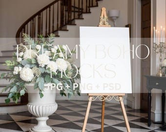 Welcome Sign Mockup, Elegant Welcome Wedding Sign Mockup, Styled Wedding Sign Display, Editable PSD, Wedding Stationery, Digital Download