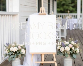 Welcome Sign Mockup, Elegant Welcome Wedding Sign Mockup, Styled Wedding Sign Display, Editable PSD, Wedding Stationery, Digital Download