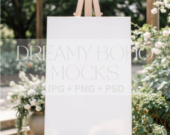 Welcome Sign Mockup, Outside Welcome Wedding Sign Mockup, Baby Shower Sign Display, Editable PSD, Wedding Stationery, Digital Download